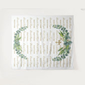 Eukalyptus Step & Repeat Gold Taufrequisit Wandteppich (Vorderseite (Horizontal))