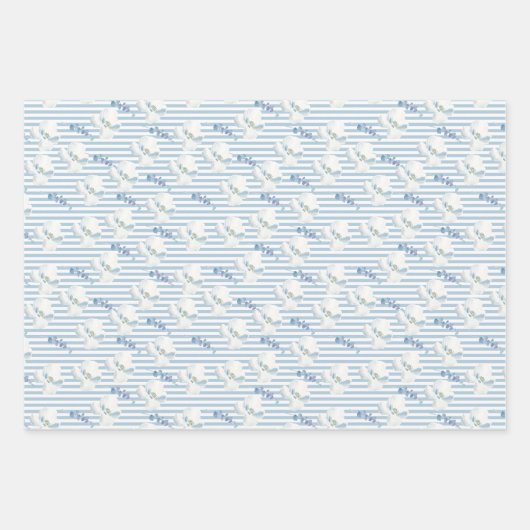 Eukalyptus-Streifen Geschenkpapier Set (Vorderseite)