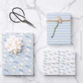 Eukalyptus-Streifen Geschenkpapier Set