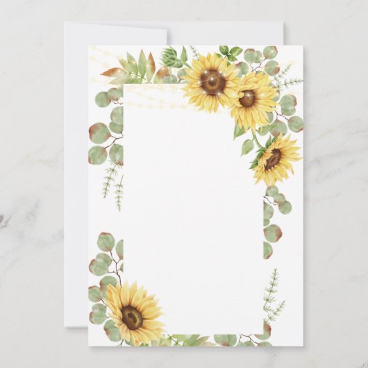 Eukalyptus string Lights-Brautparty Einladung (Rückseite)