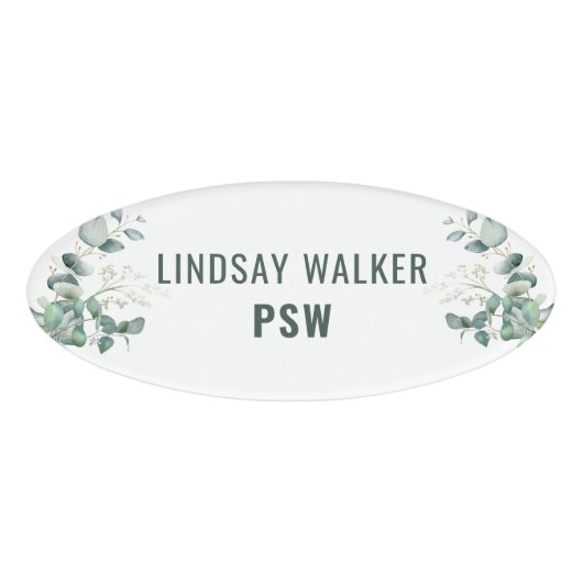 Eukalyptus Style Namenschild (Vorderseite)