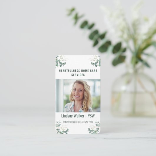 Eukalyptus Style Visitenkarte (Stehend Vorderseite)