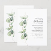 Eukalyptus Succulent Bridal Dusche Einladung (Vorne/Hinten)