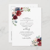 Eukalyptus Succulent Burgundy Blumenhochzeit Einladungspostkarte (Vorne/Hinten)