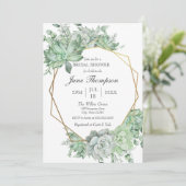 Eukalyptus Succulent Greenerity Border Brautparty Einladung (Stehend Vorderseite)