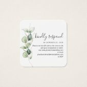 Eukalyptus succulent QR Code Wedding RSVP Card (Vorderseite)