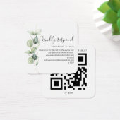 Eukalyptus succulent QR Code Wedding RSVP Card (Schreibtisch)