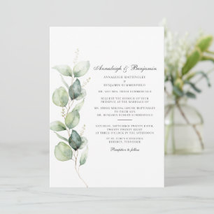 Eukalyptus Succulent Watercolor Botanische Hochzei Einladung