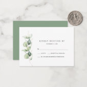 Eukalyptus succulent Wedding RSVP Card Mitteilungskarte (Vorderseite/Rückseite Beispiel)