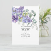 Eukalyptus succulents QR Code UAWG Wedding Einladung (Stehend Vorderseite)