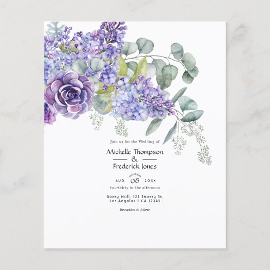 Eukalyptus succulents Wedding Flyer (Vorne)