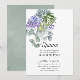 Eukalyptus succulents Wedding Postponement Einladung