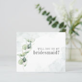 Eukalyptus succuly Budget be My Bridesmaid Card (Stehend Vorderseite)