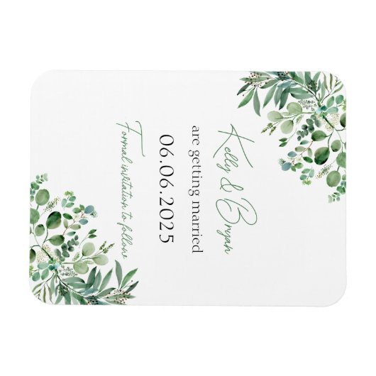 Eukalyptus Suite - Speichern Sie das Date Magnet (Horizontal)