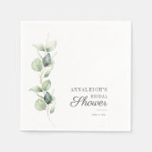 Eukalyptus sukkuläres Brautparty Modernes Papier Serviette (Vorderseite)