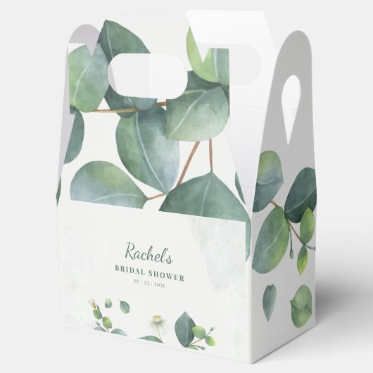 Eukalyptus sukkuläres grünes Brautparty Geschenkschachtel (Geöffnet)