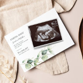 Eukalyptus sukkulente Schwangerschaft Baby-Reveal Ankündigungspostkarte