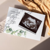 Eukalyptus sukkulente Schwangerschaft Baby-Reveal Ankündigungspostkarte