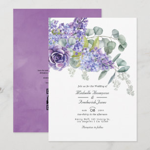 Eukalyptus-Sukkulenten  QR-Code-RSVP-Hochzeitseinl Einladung