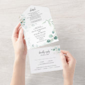 Eukalyptus Summer Wedding All In One Einladung (Abreißen)