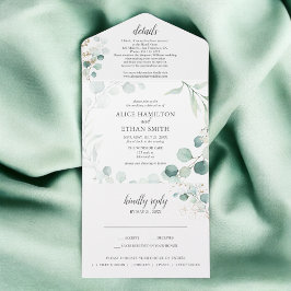 Eukalyptus Summer Wedding All In One Einladung