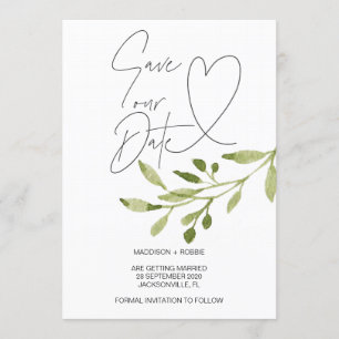 Eukalyptus Summer Wedding Save the Date Invasion Einladung