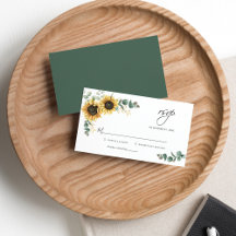 Eukalyptus Sunflower Bloral Wedding RSVP Card