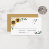 Eukalyptus Sunflower Bloral Wedding RSVP Mitteilungskarte (Vorderseite/Rückseite Beispiel)