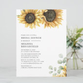 Eukalyptus Sunflower Botanisches Brautparty Einladung (Stehend Vorderseite)