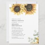 Eukalyptus Sunflower Botanisches Brautparty Einladung (Vorderseite)