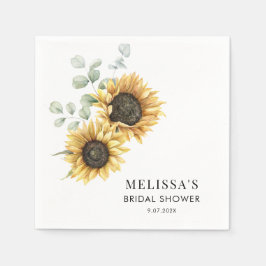 Eukalyptus Sunflower Brautparty Paper Serviette
