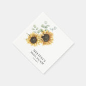 Eukalyptus Sunflower Brautparty Paper Serviette (Ecke)