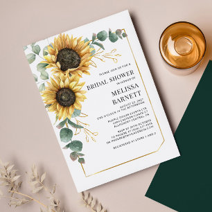 Eukalyptus Sunflower Bridal Dusche Einladung