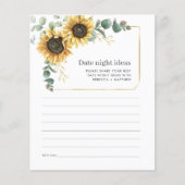 Eukalyptus Sunflower Date Night Ideas Card (Vorderseite)