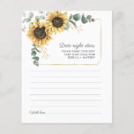 Eukalyptus Sunflower Date Night Ideas Card Flyer<br><div class="desc">Budget Sonnenblume Eukalyptus Floral Hochzeit Datum Ideen Karten Abend. Erstellen Sie eine moderne Dattel-Ideenkarte mit Sonnenblumen-Brautparty mit dieser niedlichen Vorlage mit einem wunderschönen rustikalen Blumenstrauß mit moderner Typografie. TIPP: Passende Hochzeitssuite-Karten wie UAWG, Hochzeitsfeiern, Banner, Tapisserien, Geschenketiketten, Schilder und andere Hochzeitsgeschenke und Goodies sind in der folgenden Kollektion mit diesem Design...</div>