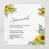 Eukalyptus Sunflower Datum Ankündigung aufgeschobe (Vorne/Hinten)