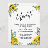 Eukalyptus Sunflower Delayed Wedding Update Card Einladung (Vorne/Hinten)