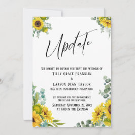Eukalyptus Sunflower Delayed Wedding Update Card Einladung