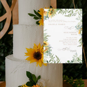 Eukalyptus Sunflower Elegance Hochzeit Einladung
