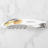 Eukalyptus Sunflower Gastgeschenk Hochzeit Kellnermesser (Rückseite)