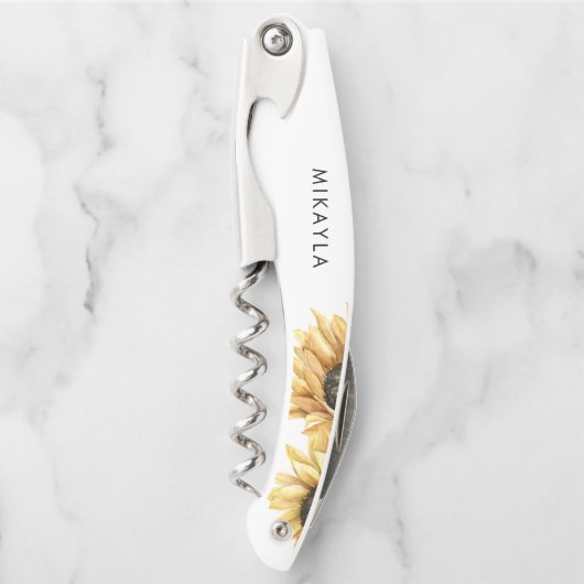 Eukalyptus Sunflower Gastgeschenk Hochzeit Kellnermesser (Vorderseite)
