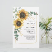 Eukalyptus Sunflower Geometric Wedding (Stehend Vorderseite)