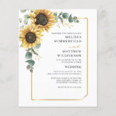 Eukalyptus Sunflower Hochzeit und Details (Vorderseite)