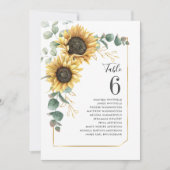 Eukalyptus Sunflower Hochzeitssaison - Tischnummer (Vorderseite)