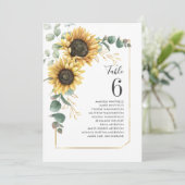 Eukalyptus Sunflower Hochzeitssaison - Tischnummer (Stehend Vorderseite)