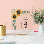 Eukalyptus Sunflower Hochzeitstabelle Acrylschild (Hochzeit)