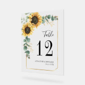 Eukalyptus Sunflower Hochzeitstabelle Acrylschild (Winkel)
