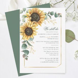Eukalyptus Sunflower Hochzeitstag Vow Erneuerung Einladung