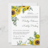 Eukalyptus Sunflower Islamische Hochzeit Einladung (Vorderseite)