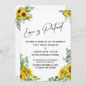 Eukalyptus Sunflower Liebe ist Patientenankündigun Einladung (Vorne/Hinten)